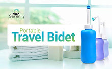 Load image into Gallery viewer, Serenily Mini Handheld Portable Travel Bidet (300/600 ml) - Easy to Use, Long Angled Nozzle for Personal Hygiene & Sanitary Care Toilet Shower Bathroom Use
