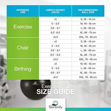 Load image into Gallery viewer, Serenily Exercise Ball for Fitness - Yoga Ball Chair for Home Gym & Yoga Accessories. Birthing Ball with Workout Guide & Pump. Stability Ball for Balance Trainer, Pilates, Therapy & Office (65cm)