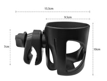 Load image into Gallery viewer, Serenily Stroller Drink Cup Holder, Great for Wheelchairs, Bicycles, Office Chairs and Scooters. Adjustable Water Bottle Cage.