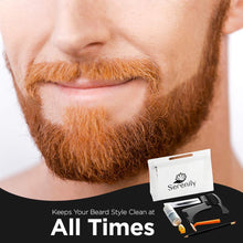 Load image into Gallery viewer, Serenily Beard Shaper Tool Kit - Mens Grooming Kit - Includes Beard Shaper - Comb, Beard Comb - Pencil, Barber Pencil - Pencil Sharpener - Razor, Razor for Men - Shaving Cream, Shaving Cream Men