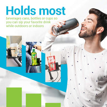 Load image into Gallery viewer, Serenily Universal Drinking Cup Holder - Portable Tumbler Beverage Bracket - No Spill with Secured Angled for Strollers Walkers Bicycles & Wheelchairs