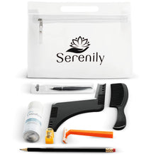 Load image into Gallery viewer, Serenily Beard Shaper Tool Kit - Mens Grooming Kit - Includes Beard Shaper - Comb, Beard Comb - Pencil, Barber Pencil - Pencil Sharpener - Razor, Razor for Men - Shaving Cream, Shaving Cream Men