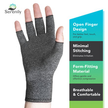 Load image into Gallery viewer, Arthritis Gloves for Women & Men - Compression Hand Glove for Osteoarthritis, Arthritic Joint Pain Relief, Carpal Tunnel Wrist Support - Fingerless Design, Lightweight & Breathable