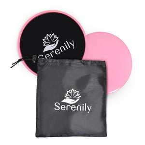 Serenily Sliders for Working Out - Core Exercise Sliders, 2 Dual Sided Gliding Discs For All Floors With Carry Bag & Workout Guide. Abs & Full-Body Fitness Equipment - Compact Slider Set For Home Gym