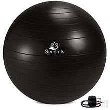 Load image into Gallery viewer, Serenily Exercise Ball for Fitness - Yoga Ball Chair for Home Gym &amp; Yoga Accessories. Birthing Ball with Workout Guide &amp; Pump. Stability Ball for Balance Trainer, Pilates, Therapy &amp; Office (65cm)