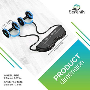 Serenily Multifunctional Ab Roller Wheel - Double Ab Wheel for Home Gym & Abs Workout Equipment. Abdominal Exercise Machine for Core Workout, Body & Ab Roller. Ab Trainer Pilates Wheel for Men & Women