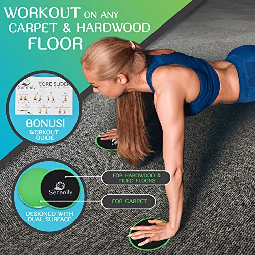 Serenily Sliders for Working Out - Core Exercise Sliders, 2 Dual