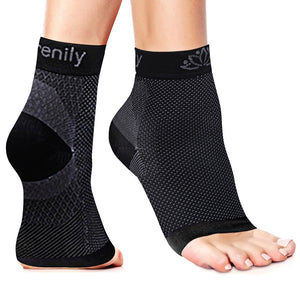 Serenily Plantar Faciitis Socks - Toeless Socks for Foot Pain & Plantar Faciitis. Ankle Compression Socks for Arch Support & Achilles Tendonitis. Foot Sleeve, Compression Socks Women & Men