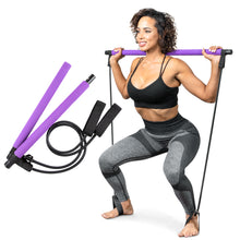 Load image into Gallery viewer, Serenily Pilates Bar Yoga Stick - Pilates bar kit for Home Gym with Pilates Resistance Bands - At Home Workout Equipment for Women Kit - Pilates Stick Fitness Bar for Pilates Exercise and Body Workout