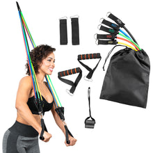 Load image into Gallery viewer, Serenily 11PC Resistance Bands Set - Exercise Bands for Resistance Training with Carry Bag. Resistance Bands Door Anchor System - Portable Home Gym Accessories - Fitness Bands for Legs for Women &amp; Men